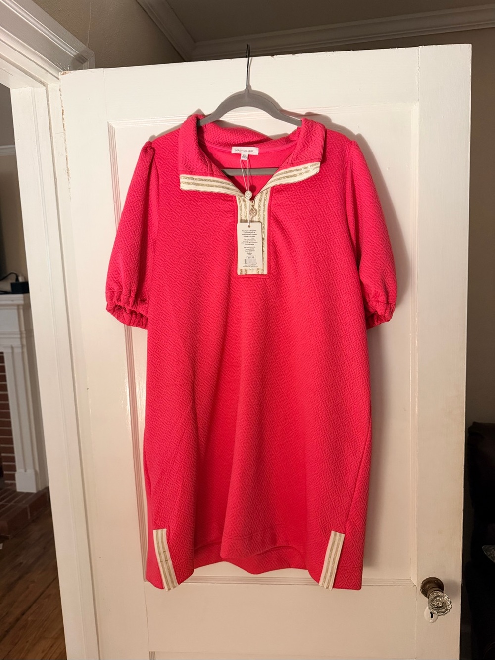 Mary Square Dress – Bright Pink (XL)